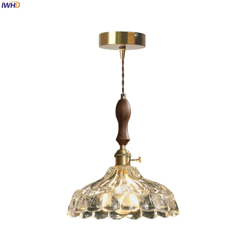 

IWHD Mid Century Modern LED Pendant Lights Fixture Living Room Decor Kitchen Island Clear Glass Hanging Lamp Lightning Luminaire