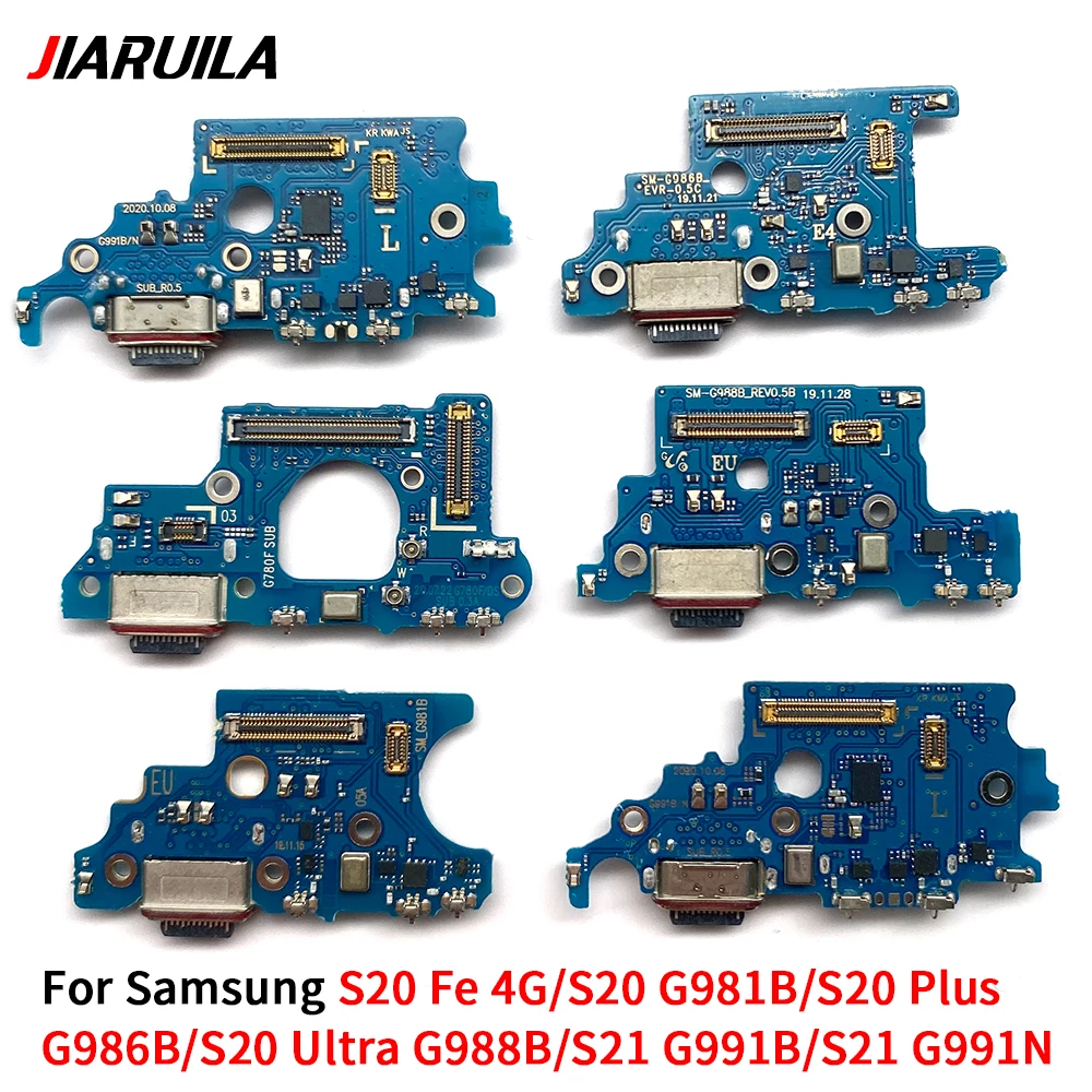 USB Charger Port Dock Connector Charging Board Flex Cable  For Samsung S20 Fe 4G S20 Plus Ultra S21 G981B G986B G988B G991B 30 pages lot 18 9 pockets board games card page trading card protector ultra pro star cards album top side loading binder pages