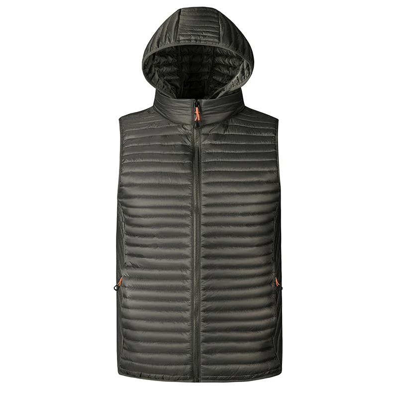 

Men's Vest Solid Color Vest Brand New Autumn Winter Korean Version Trendy Brand Sleeveless Thickened Warm Men's Hooded Vest