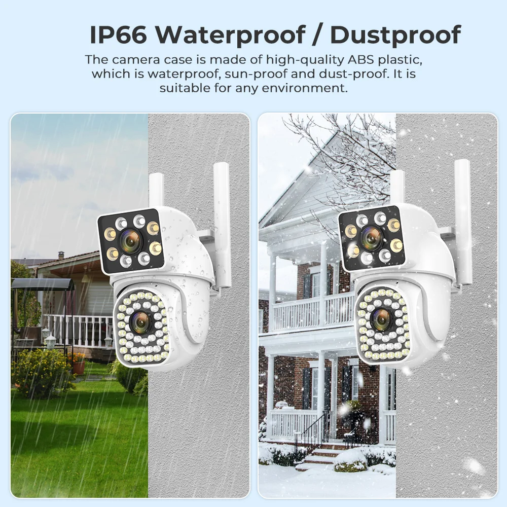 8MP HD PTZ WiFi 4K Dual Lens Screen Camera Auto Tracking Home Security Protection Motion Detection Outdoor IP CCTV Survalanc cam