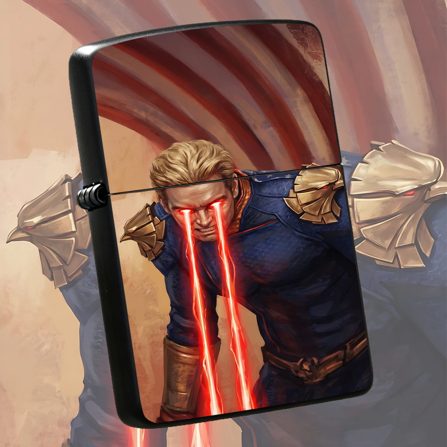 Homelander Themed Lighter Cool Laser Eye Design Portable Igniter, Stylish Collectible Decor For Daily Outdoor Use, Ideal Creative Holiday Gift For Heroic Fans, Multi-Scene Practical Accessory With Unique Eye-Catching Artwork Interesting And
