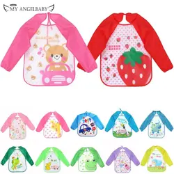 Cute Baby Bibs Waterproof Long Sleeve Apron Children Feeding Smock Bib Burp Clothes Soft Eat Toddler Baberos Bavoir Clothing