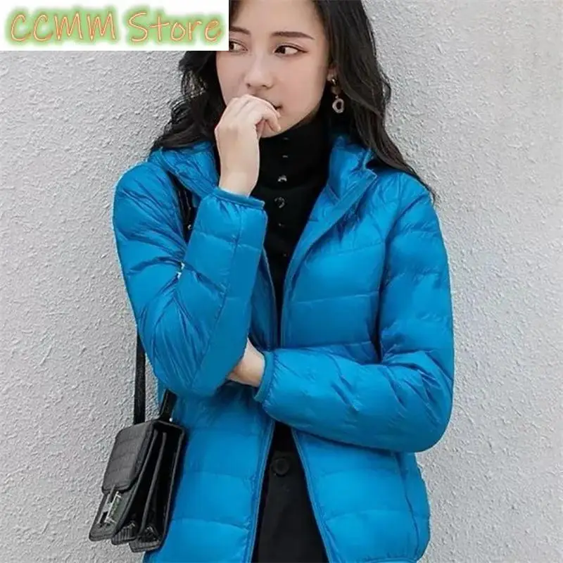 Down Jacket Women Parkas Windproof Puffer Coat New Autumn Winter Warm Stand-UP Collar Thin Cotton Coat Short Overcoat Top Ladies