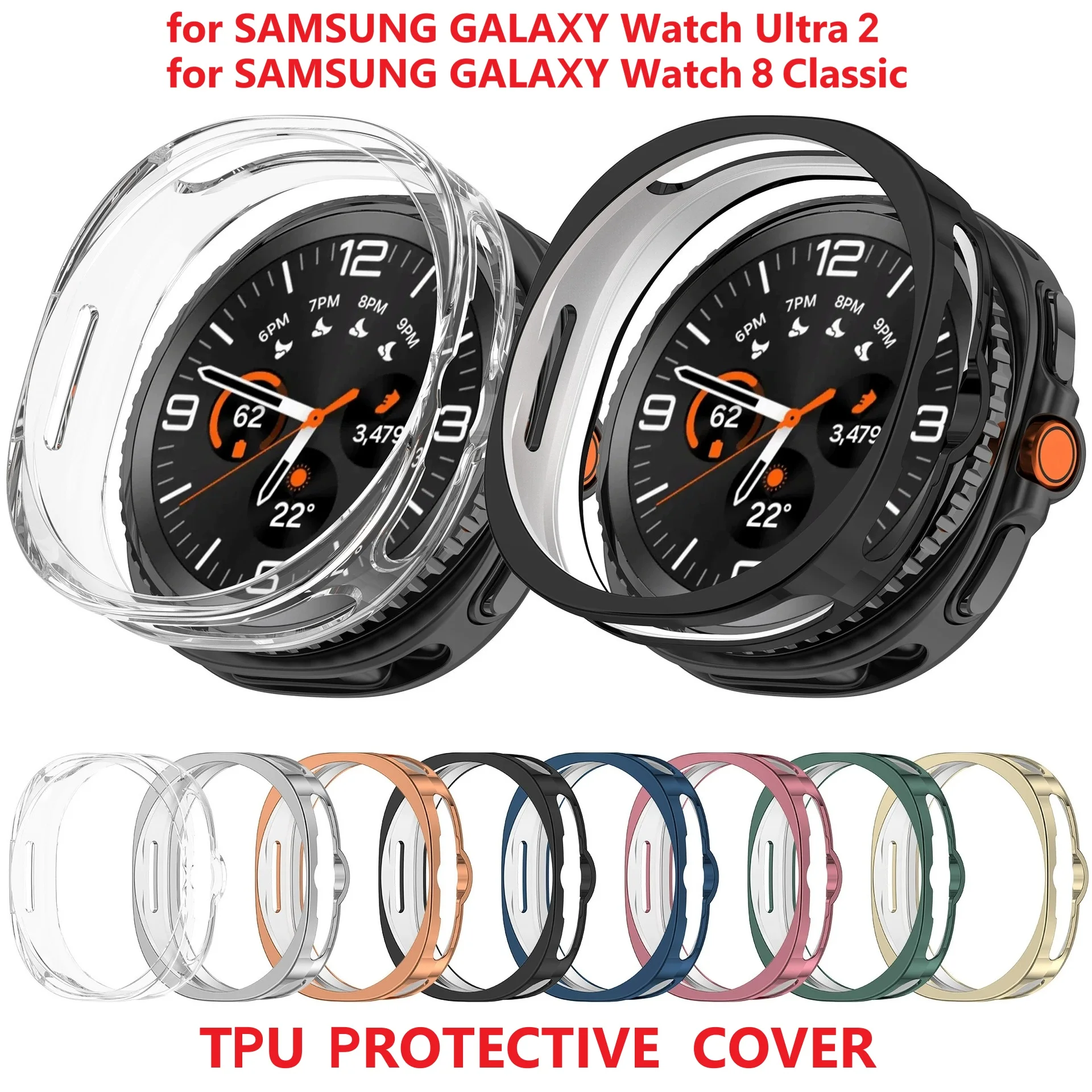 30PCS Capa Protetora para Samsung Galaxy Watch 8 Classic / Ultra 2 Smart Watch, Capa de TPU Macia Anti-Risco