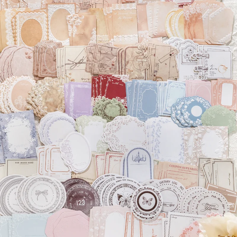 Mr Paper 300Pcs/bag Evening Breeze Chronicle Series Letterpress Embossed Sticky Note Cardstock Creative Handbook Material DIY