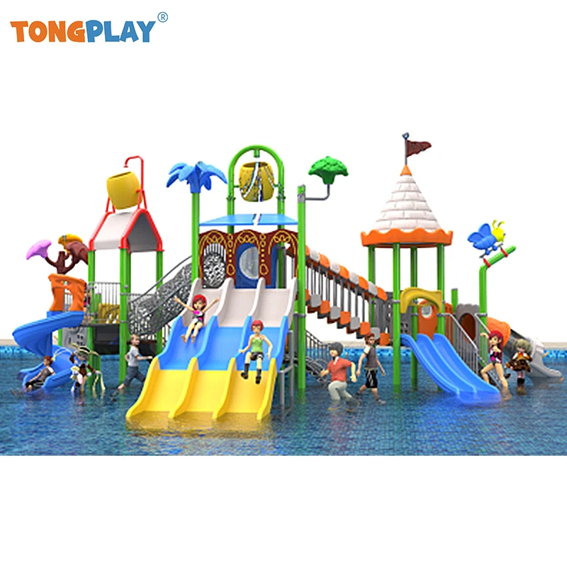 Custom Commercial Outdoor Kids Plastic Slide Amusement Park Mini Water Playground Equipment Water Park Pool Slide For Sale