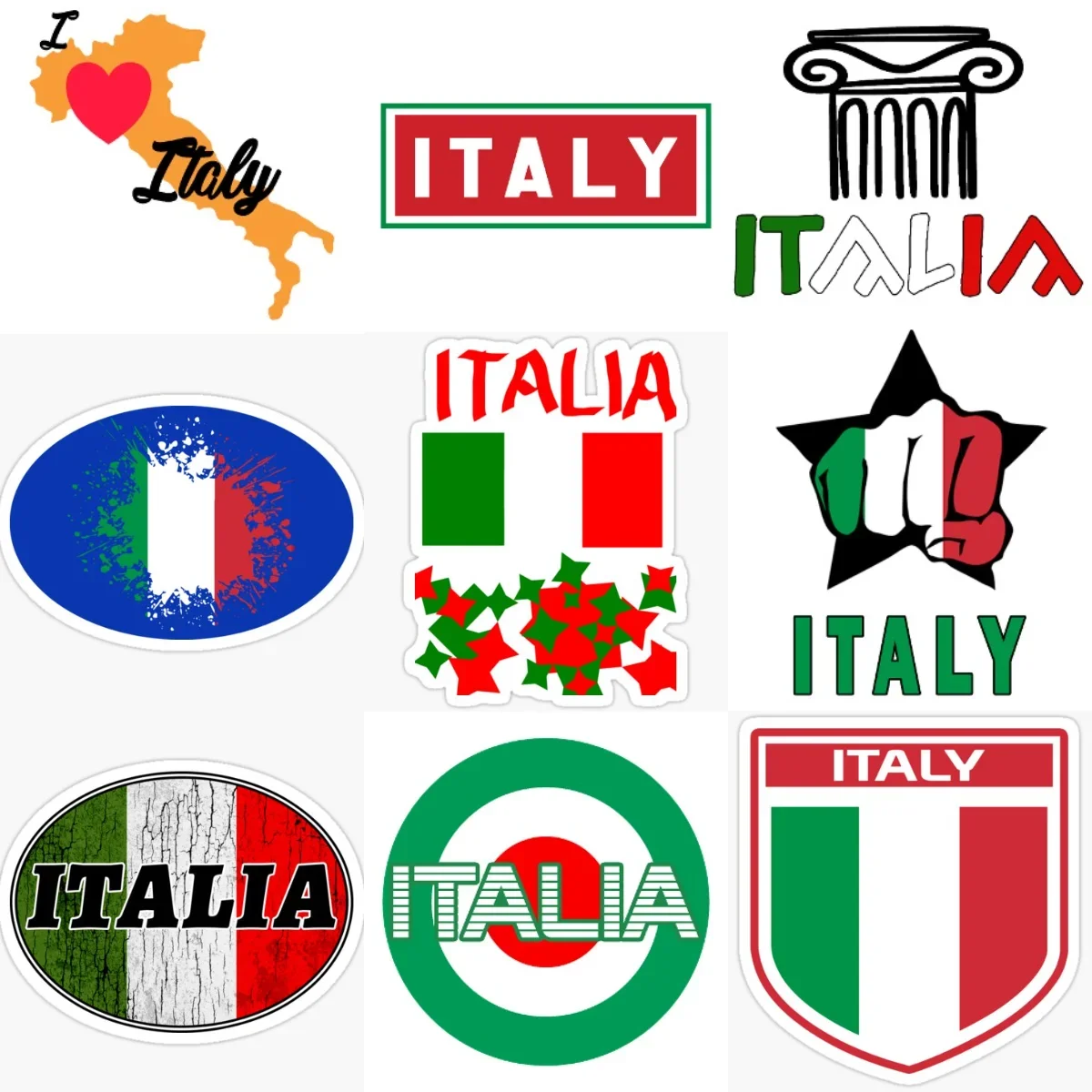 

Italy Italia Flag Map Emblem Creative Pvc Car Stickers for Car Van Truck Motorcycle Window Helmet Wall Decoration Accessories