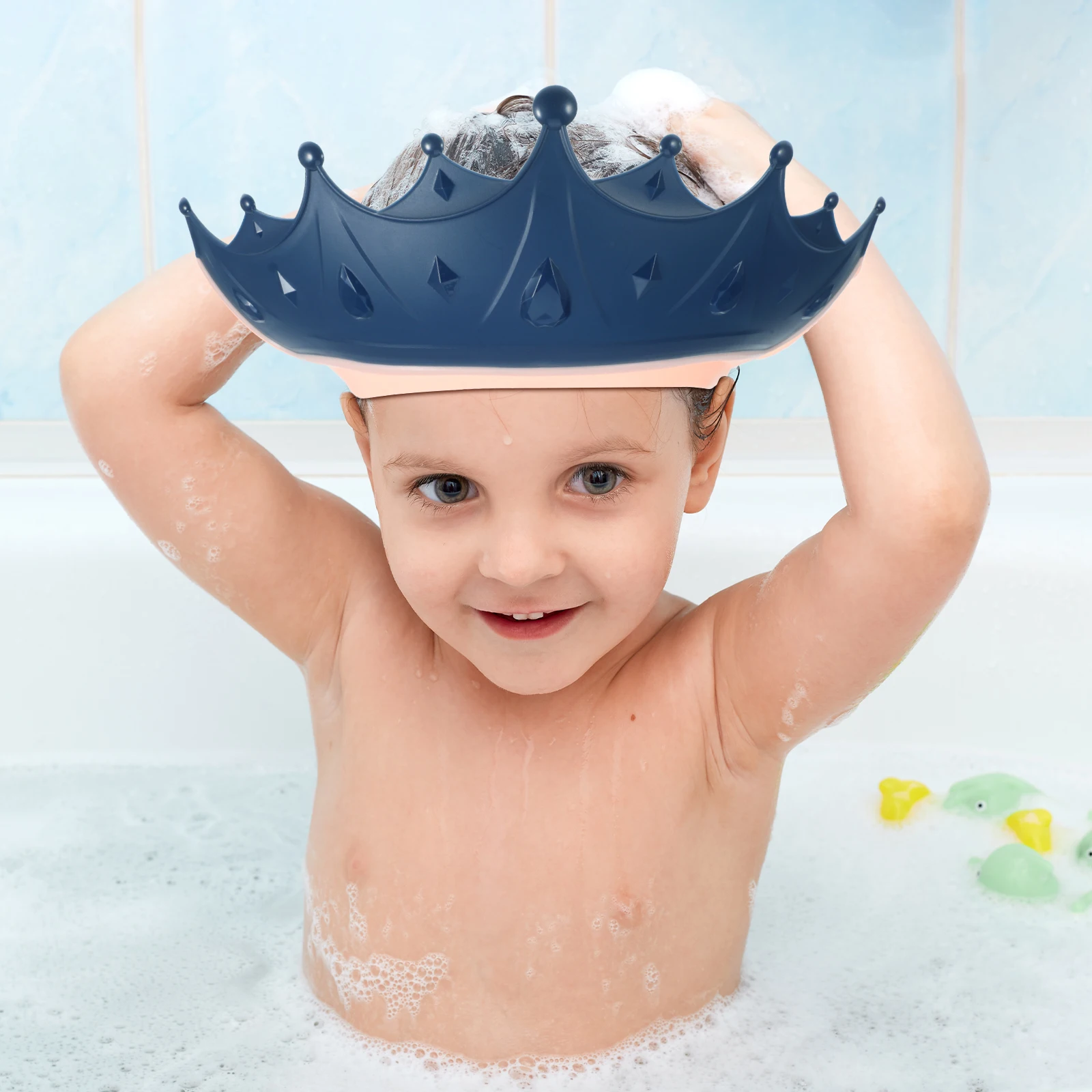 

Children Shower Cap Baby Hair Washing Shield Hat Adjustable Bath Pp Cute Cartoon Toddler Sturdy Lightweight Infant Protection