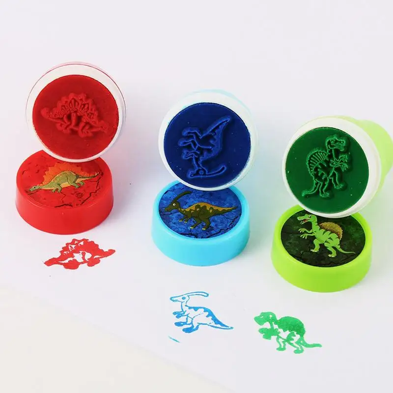 Kids Stamps Party Favor 10PCS Assorted Stamps For Kids Cartoon Scrapbooks Stamp Stamper Funny Stamp Art Self-Inking Stamps For