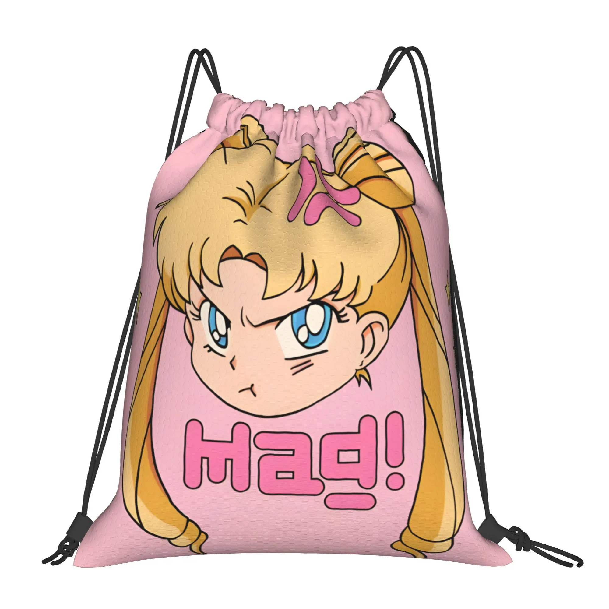 1 pc Mad Usagi Tsukino Sailor Moon Portable Shopping Drawstring Bags Storage Backpacks