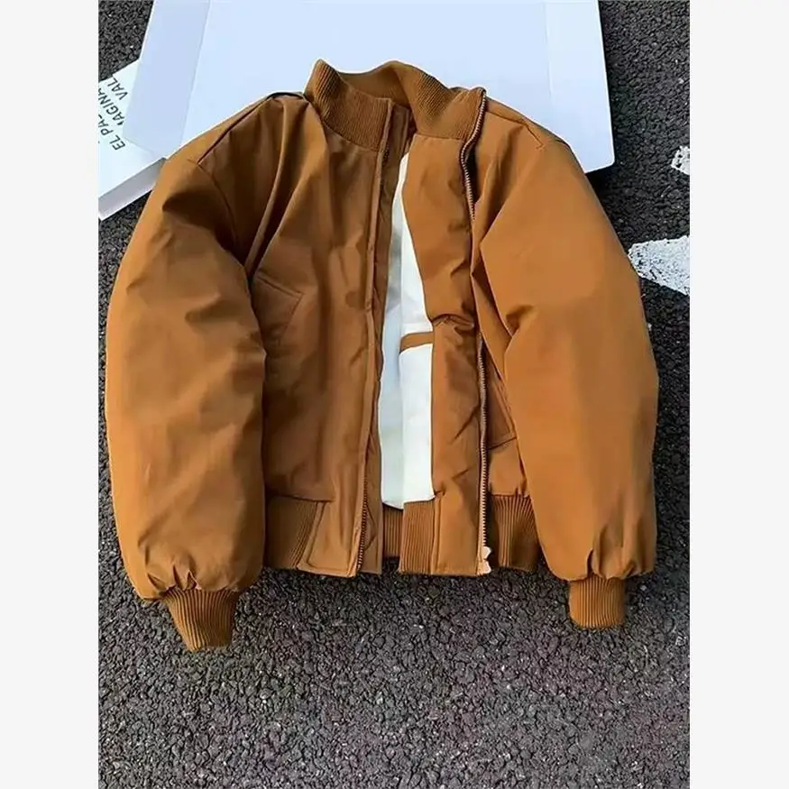 

Cleanfit Cotton Flight Jaet ort Stand Collar Men Autumn Winter Thiened Baseball Sle Cotton Workwear Coat