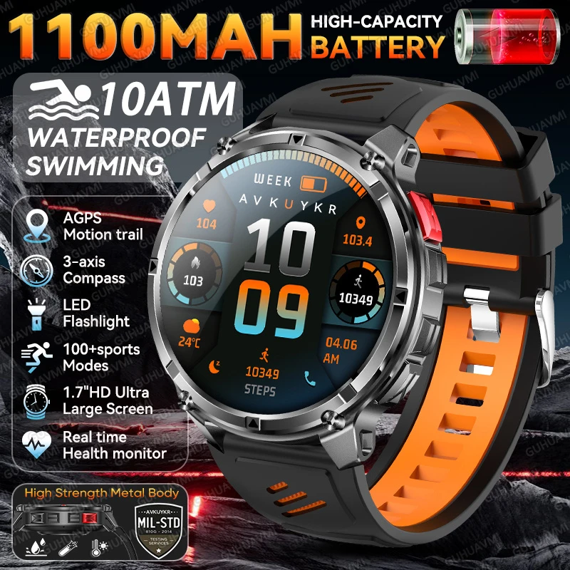 2026 Nieuwe T-Rex 3 Pro Smartwatch 1100mAh Lange Batterijduur Dual-Band GPS 10ATM Waterdicht Militaire Kwaliteit Sport Outdoor Smartwatches