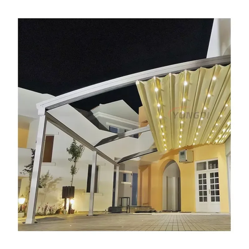 Automatic Wood Grain Pergola Kit for Sustainable Garden Use 3x4 ft Easily Assembled Hanging Retractable Cerradas Pergolas