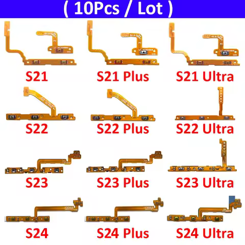 10Pcs, Power Switch On/Off Button Volume Key Button Flex Cable For Samsung S20 S21 S22 S23 S24 Plus Ultra Fe