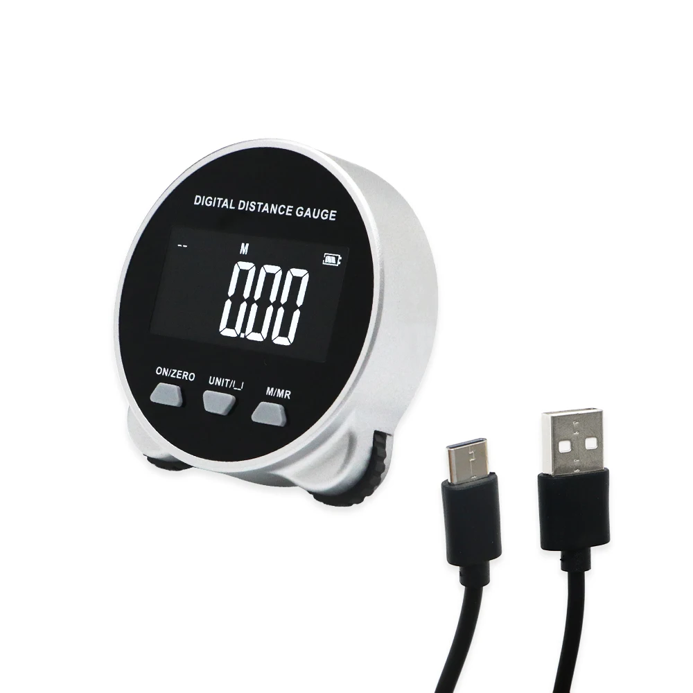 

Digital tape measure, long distance electronic rolling rule LCD display, USB rechargeable rolling distance measurement tool