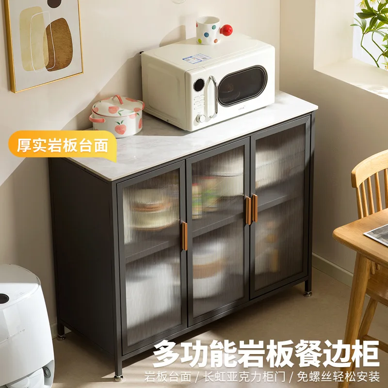 Shelf Floor-to-ceiling multi-layer storage rack, cabinet, rock slab side cabinet, multifunctional microwave oven shelf, locker