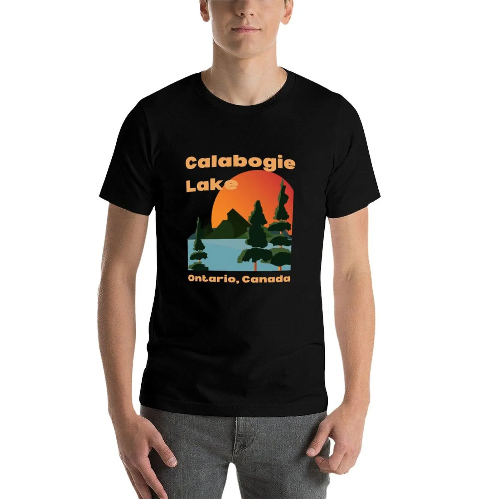 Camiseta de algodón de secado rápido para hombre, camisa con estampado de el lago de Calabogie para niño