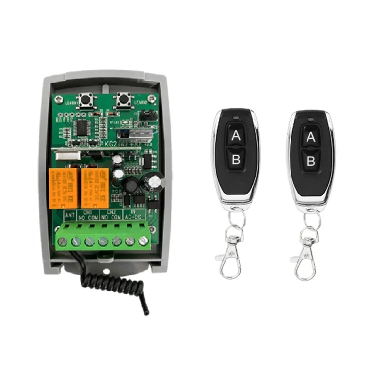 ABAC-Tuya 433Mhz WIFI Smart Receiver 7-32V 2CH Garage Door Remote Control Opener Controller Rolling Code Transmitter