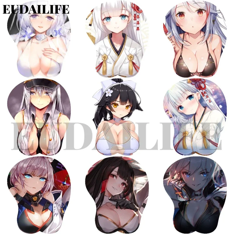 

Azur Lane 3D Mousepad Agir Illustrious Takao Amagi Hand Wrist Rest Mouse Pad Mousepad Silicone Oppai Soft Mouse Mat Office Work