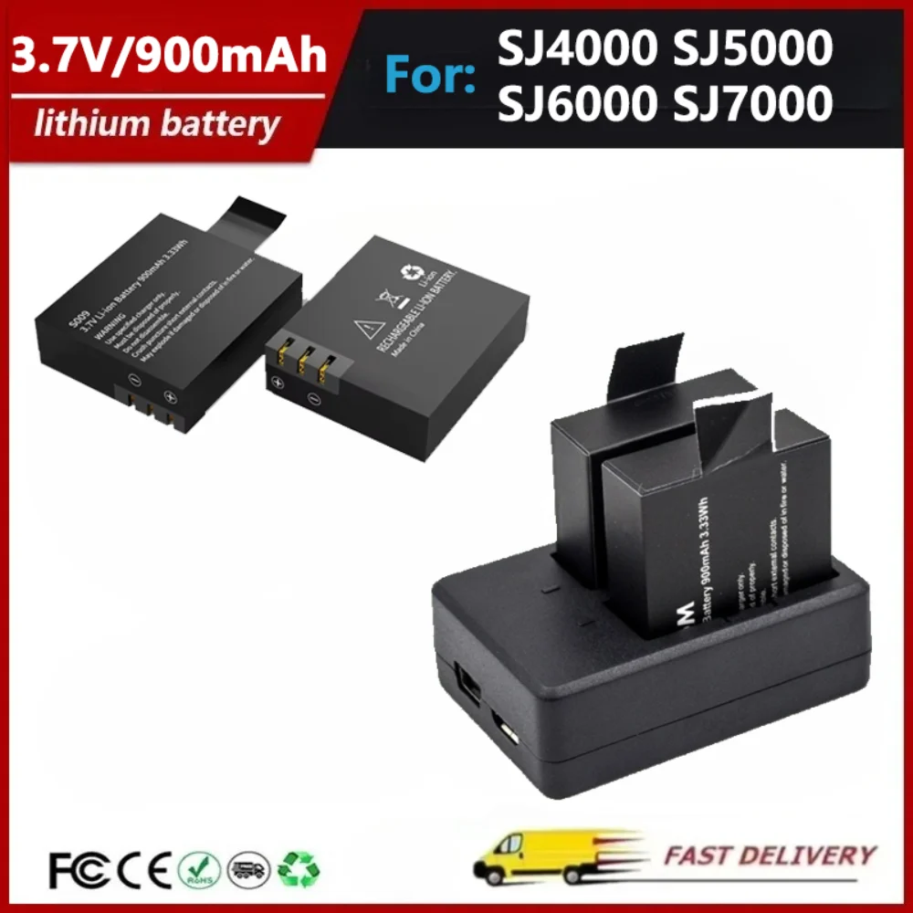3.7V 900mAh Rechargable Camera Battery for SJ4000 SJ5000 SJ6000 SJ7000 WIFi SJCAM Sport Action Camera DV Dedicated Battery