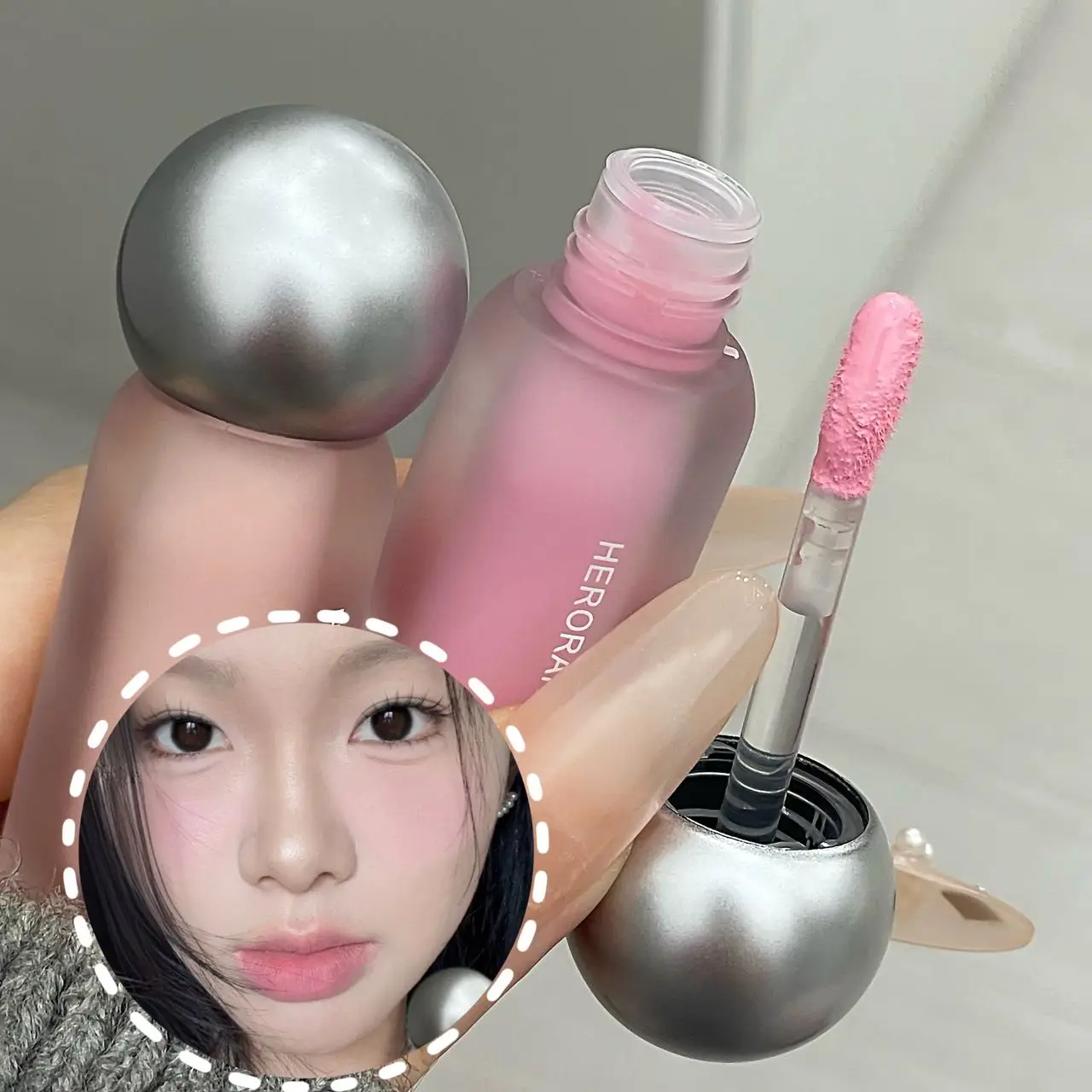 Herorange Juice Liquid Blush, wässrige, transparente Textur, natürlicher Frucht-Glow für Wangen, Augen und Lippen, langanhaltend, für das tägliche Make-up.