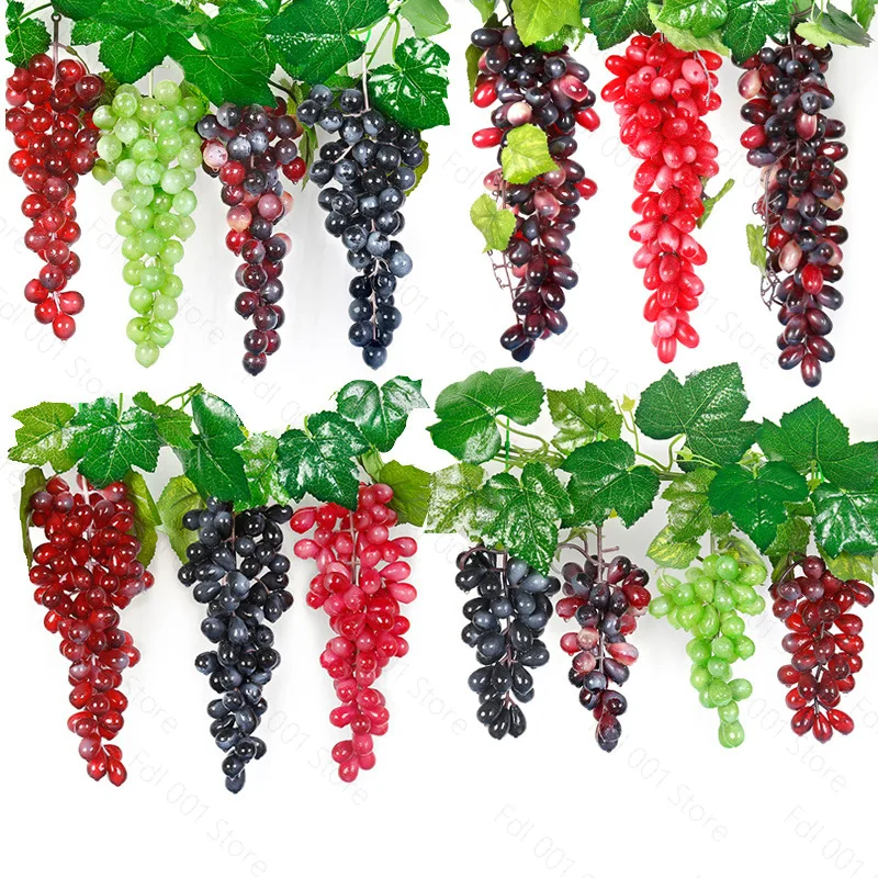 Spot supply simulation fruit simulation grape string PVC with frost grape raisin fake fruit shooting props wholesale