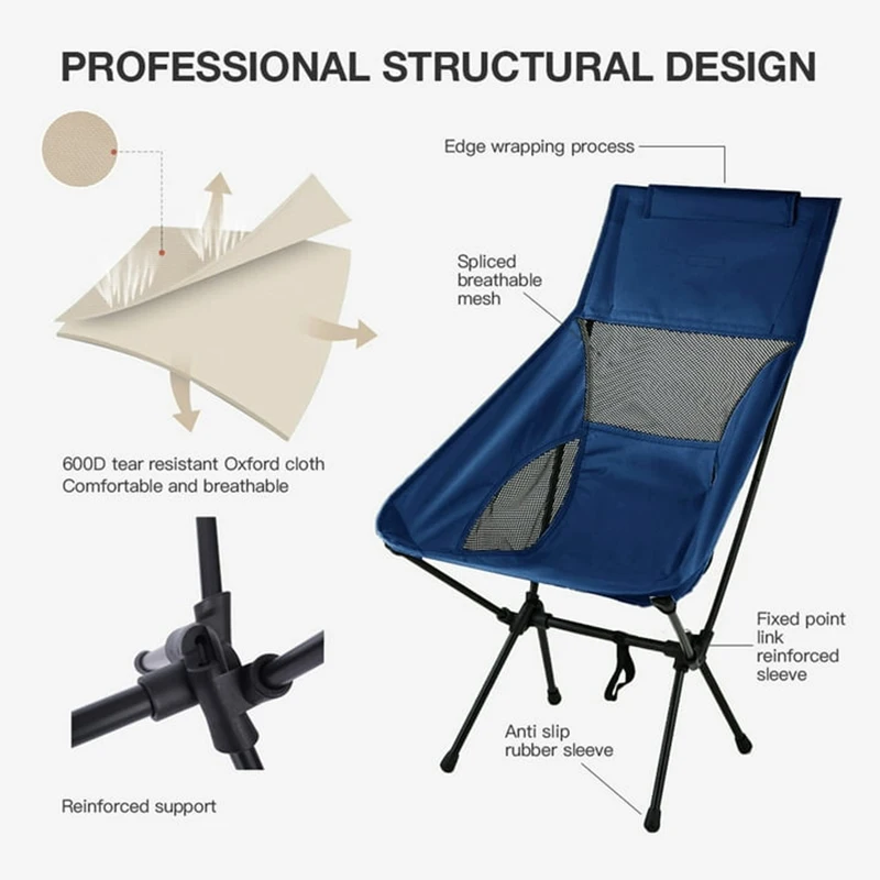 カスタムサイズ軽量折りたたみ式ポータブルムーンチェア（アウトドアキャンプ、ハイキング用）