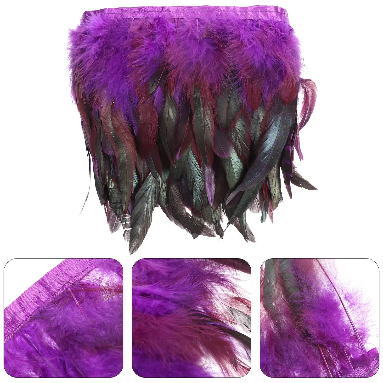 

5m Fringe Trim Natural Tail Dyed Decorative Craft Material for DIY Hats Clothing Bags Headwear Fringe Trim