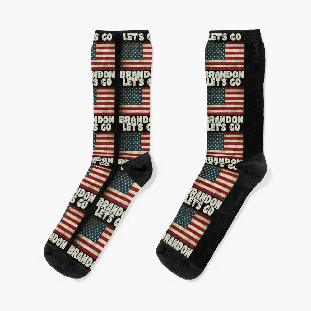 

Let's Go Brandon American Grunge Flag Impeach Biden Socks Heating sock soccer anti-slip Toe sports colored Women Socks Men's