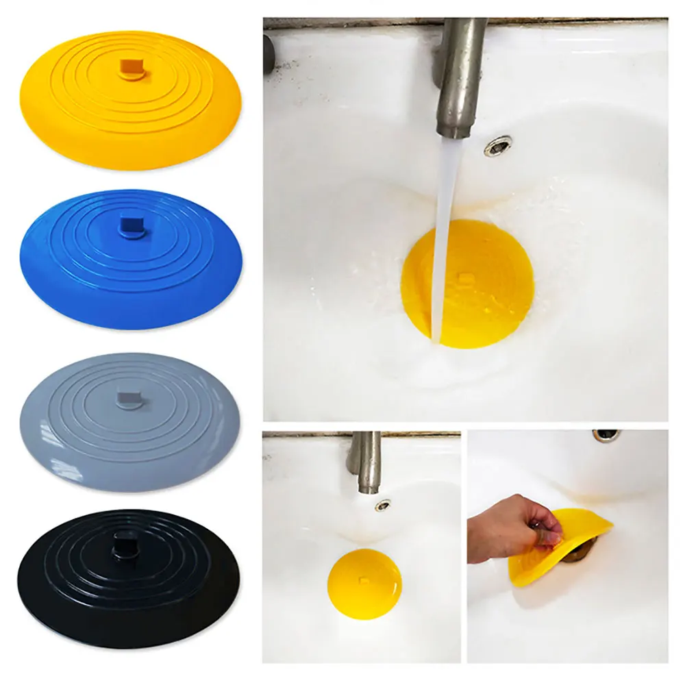 Silicone world 15cm Silicone Bathtub Stopper Leakage-proof Drain Cover Sink Hair Stopper Tub Flat Plug Stopper Bathroom Tools