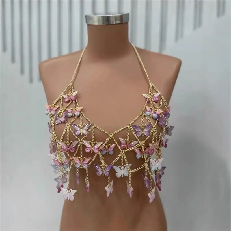 39xe سترعة السلسلة المعدنية للسيدات مع قلادة الفراشة قلادة المألوف في سلسلة العطلات للحفلات والمهرجانات