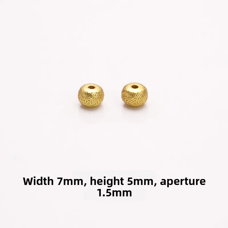 Chinese Style Auspicious Good Lucky Rich Blessing Tarnish Resistant Sand Gold Cloud Pattern Barrel Spacer Beads For Diy Bracelet