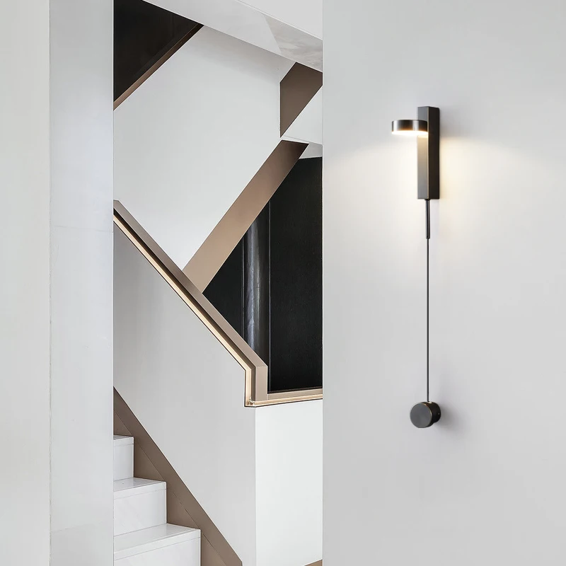 SOFEINA Nordic Brass Wall Lamp LED 3 Colors Creative Simple Gold Bedside Sconce Light for Home Living Room Bedroom