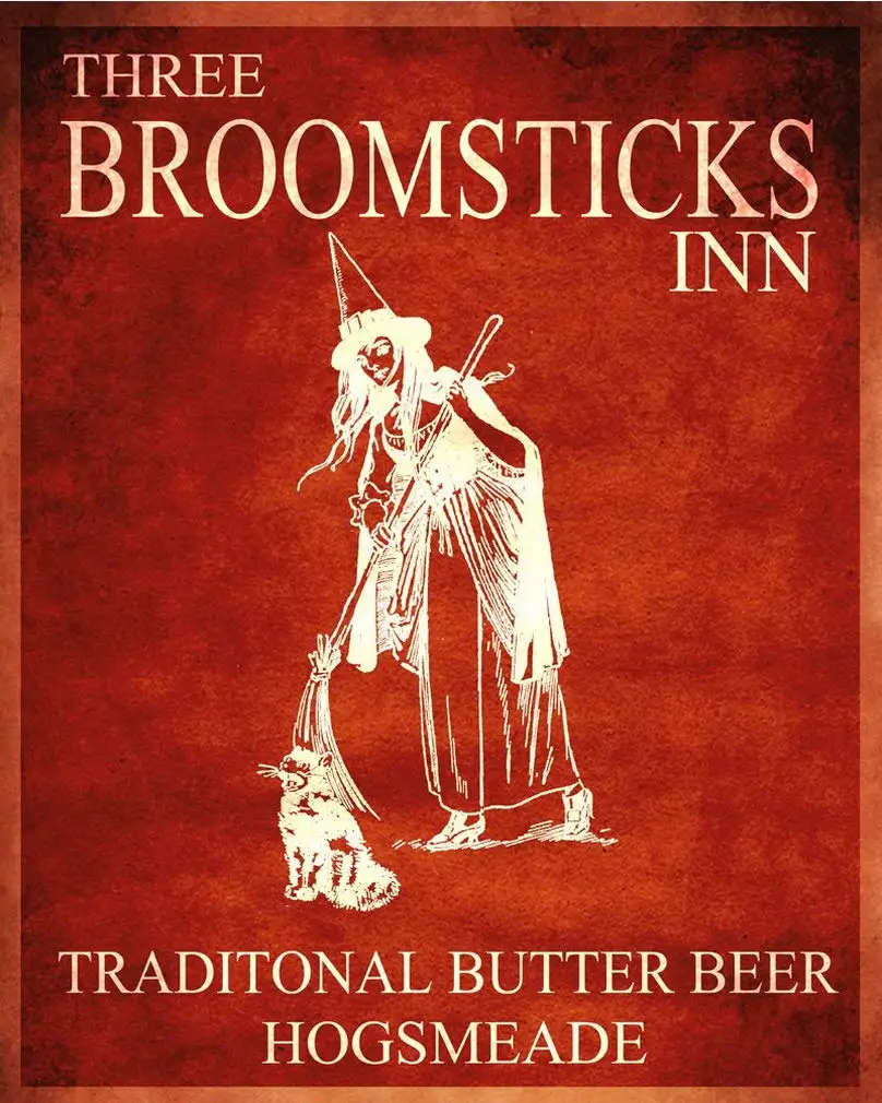 Three Broomsticks Inn Hogsmeade Butter Bear Sign Metal Wall Sign 8X12 Inch Plaque Vintage Retro Signs Art Picture Print sign