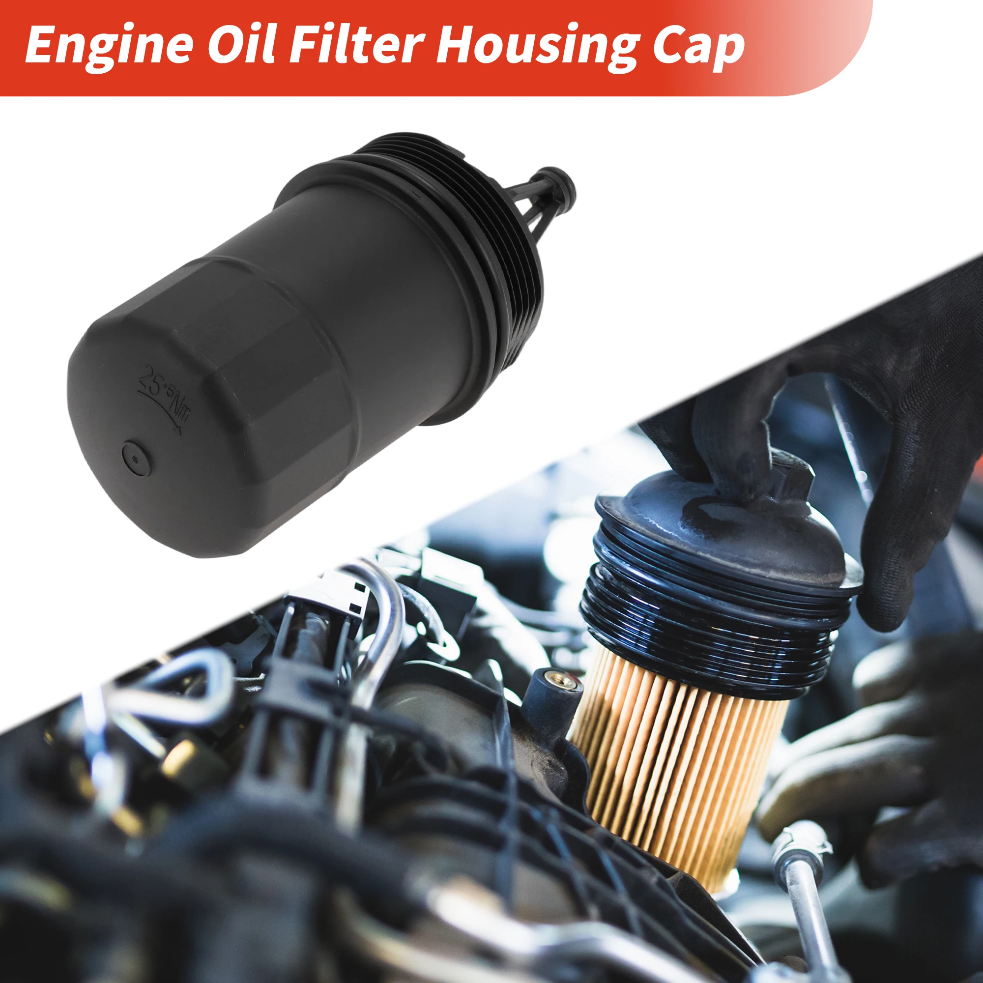 X Autohaux Car Oil Filter Housing Cap for Mercedes-Benz C300 V6 3.5L 13-14