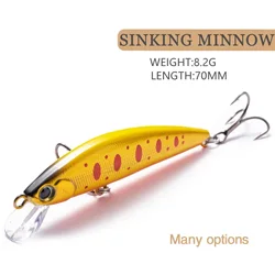 1Pcs Sinking Minnow Fishing Lure Multi-Functional Lure Bait for Long-Distance Casting Slow Sinking Freshwater Bass, Redfish, Rainbow Trout