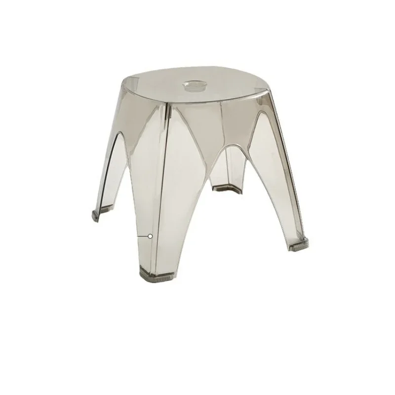 Crystal transparent plastic small stool home versatile living room home leisure stackable small stool