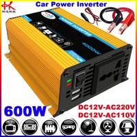 Car Power Inverter 12V to 110V 220V Peak 600W / 4000W Converter 12 110 200 V Modified Sine Wave Solar Transformer USB Charge