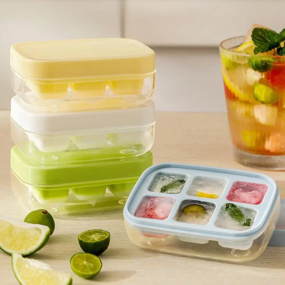 Ice Cube Mold Silicone Ice Cube Tray with Lid Easy Release Mini Square Mold -free Stackable Ice Cube Maker for Freezer Home Bar