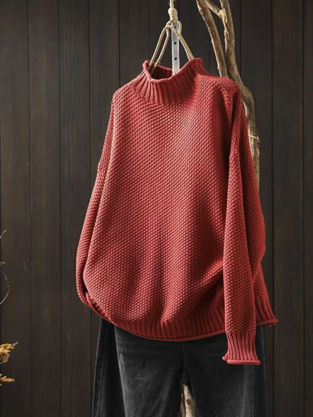 

Женский вязаный свитер свободного кроя с круглым вырезом и длинными рукавами, базовая модель для уличного стиля