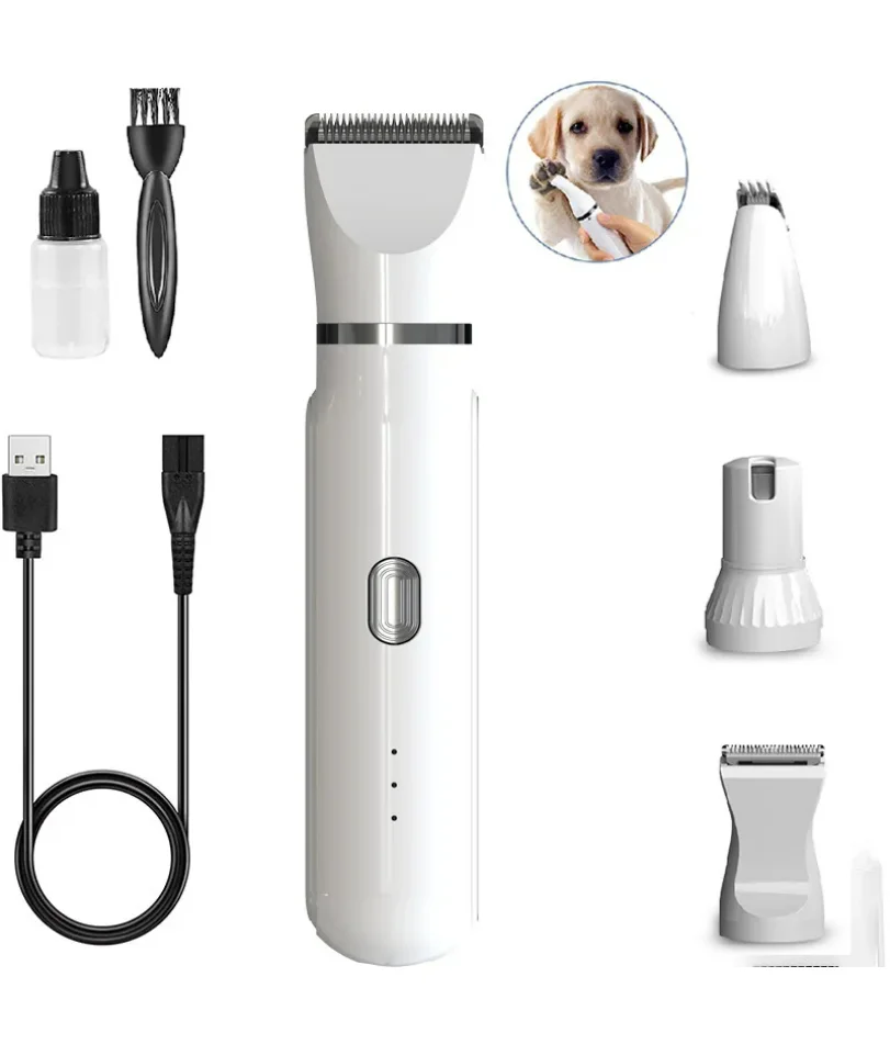 

4в1 набор для ухода за домашними животными, профессиональная машинка для стрижки домашних животных, электрический триммер для ухода за собаками, малошумный перезаряжаемый толкатель для ногтей