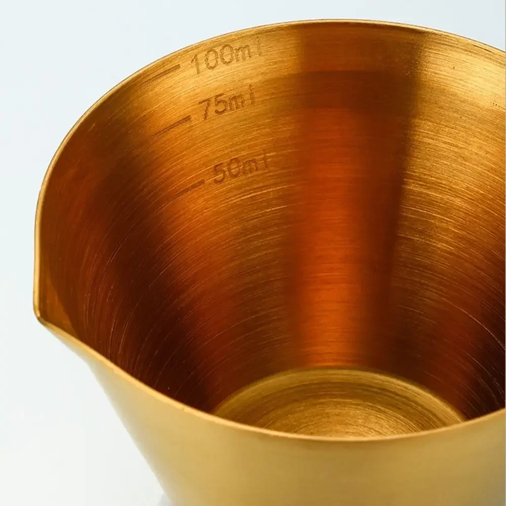 Kaffee-Extraktionsbecher aus Edelstahl 304, mit Skala, kleiner Milchlöffel, Herstellung von Becher, Espresso-Messbecher, Küchenutensilien-Becher – Detail 12