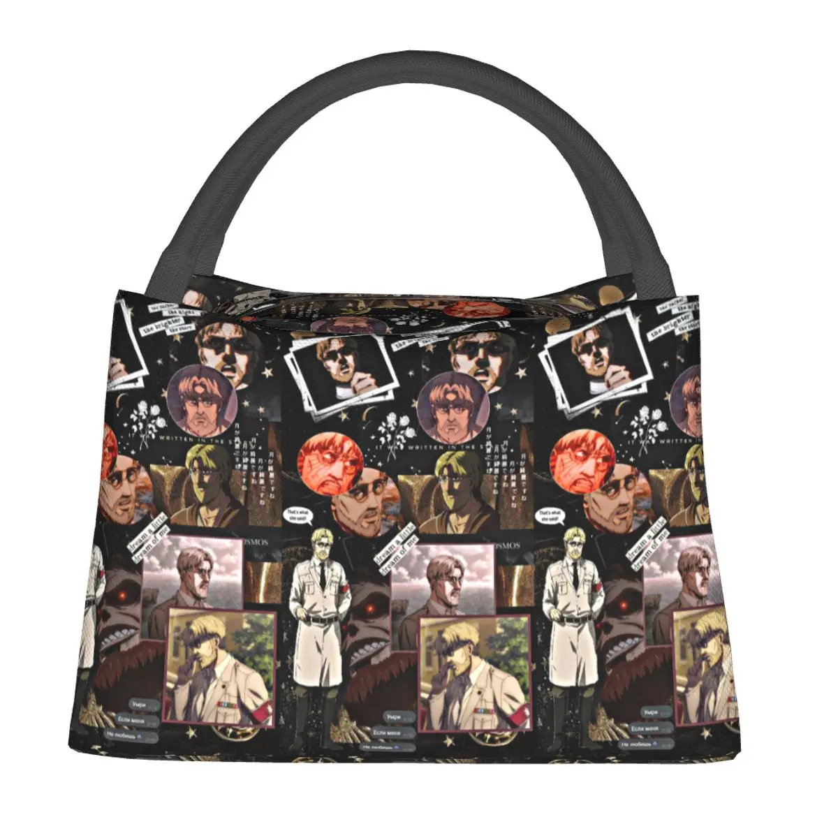 

Anime Attack On Titan Zeke Yeager Insulated Lunch Bag for Women Children Portable Food Boxes Thermal Lunch Box Tote