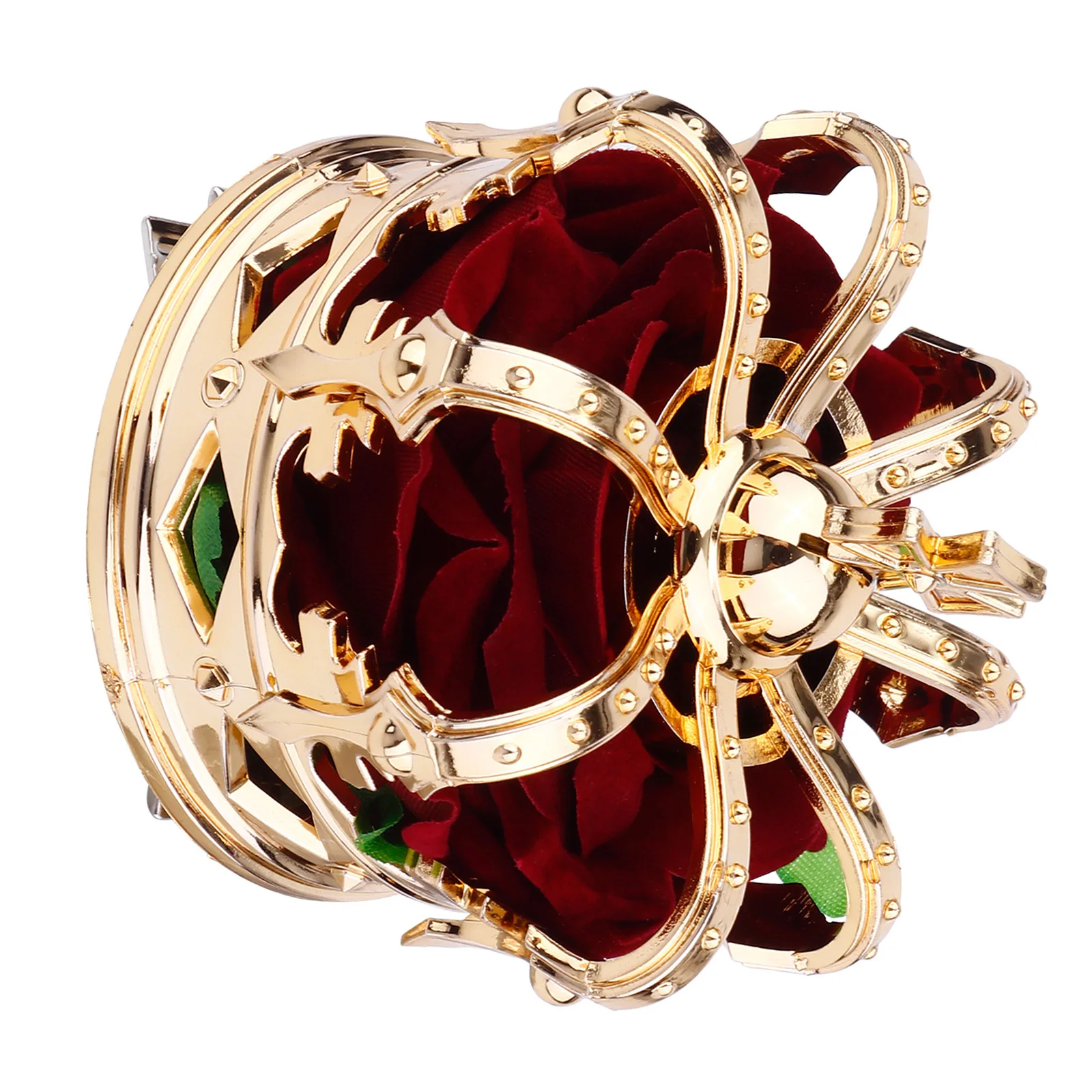 

1Pcs Golden Crown Hair Clip Durable Plastic Halloween Party Queen Coronation Headdress Charming Cosplay Hairpin Dress-Up