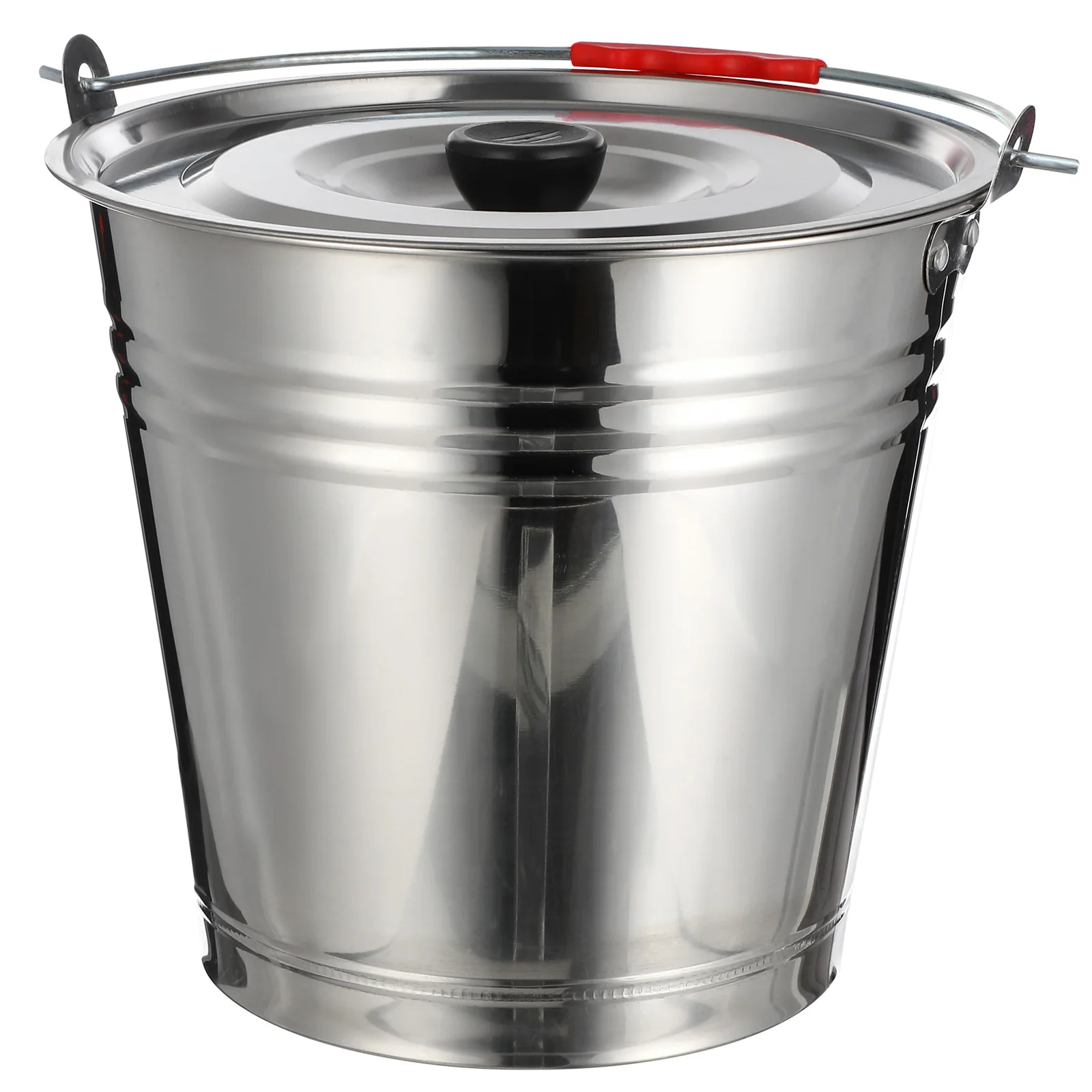 

Water Bucket Milk Pail Metal Pails Portable Heavy Duty with Lid Stainless Steel