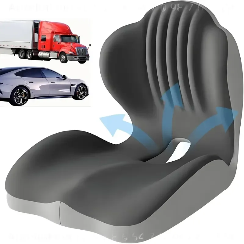 Ergonomic Memory Foam Seat Cushion with Back Support Breathable Hollow Design Comfortable for Office Chair Car Long Sitting