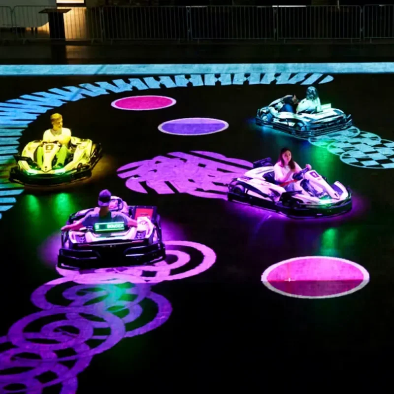 Interactive AR Projection Go Kart Racing Game Machine Snake Battle Mode Immersive Kart Arena Equipment for Amusement Park