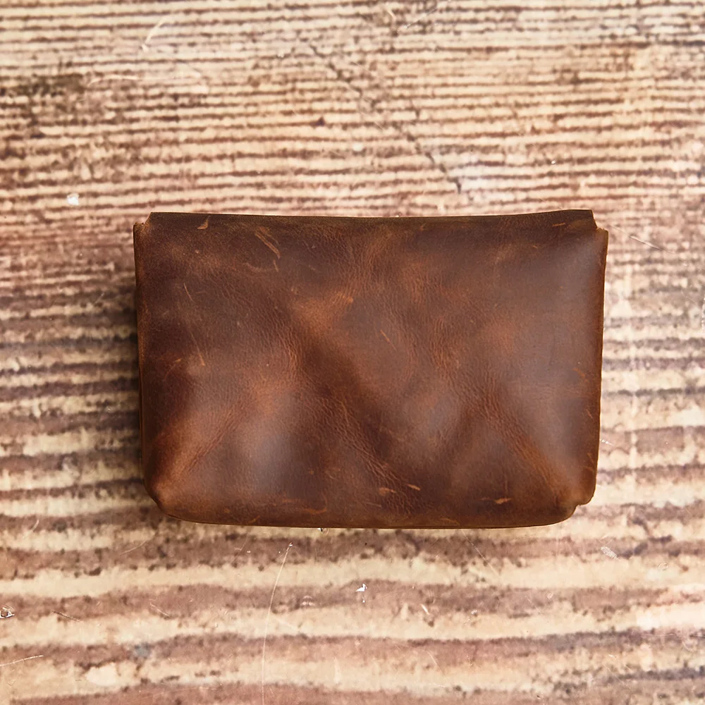 NUPUGOO Echtes Leder Retro Geldbörse männer Doppel Brieftasche Kleine Karte Tasche Männer Und Frauen Universal Münze Schlüssel Tasche – Detail 9