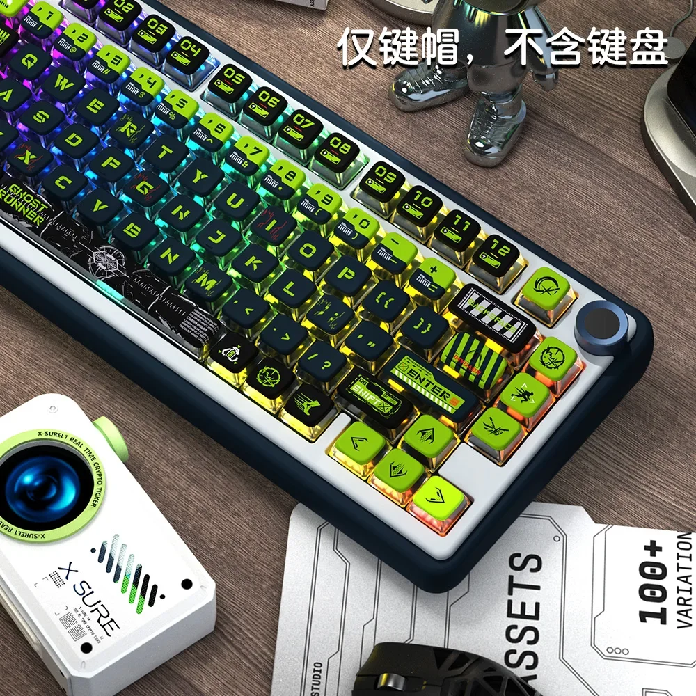 

Four-sided side light-transmitting crystal heat-sublimated PBT keycap personalized customized MSA height keyboard cap