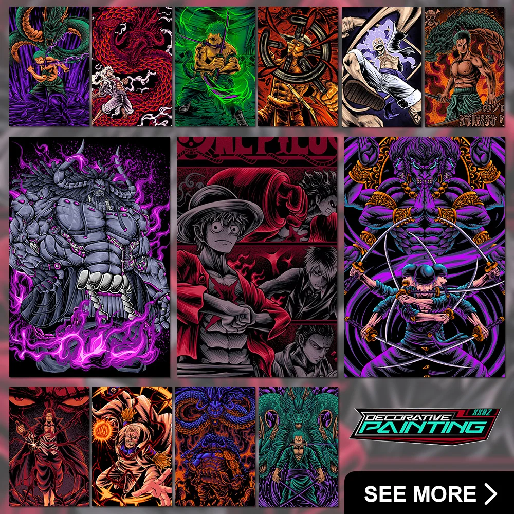 

ONE PIECE Posters Anime Roronoa Zoro Paintings Usopp Home Decoration Monkey D.Luffy Frameless Canvas Pictures Kaido Wall Artwrok